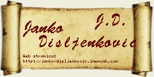 Janko Dišljenković vizit kartica